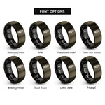 font options for inside engraving on gunmetal & black spark plug rings