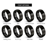 font options for inside engraving on black sparkler glass rings