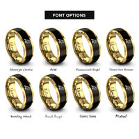 font options for inside engraving on black & gold sparrow rings