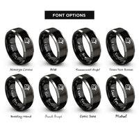 font options for inside engraving on black & silver sparrow rings