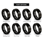 font options for inside engraving on black sparrow rings