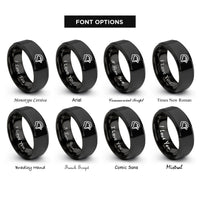 font options for inside engraving on black sparrow rings