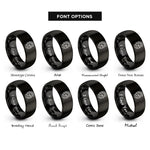 font options for inside engraving on black spartan helmet rings