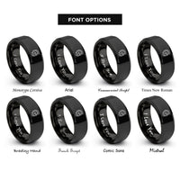 font options for inside engraving on black spartan helmet rings