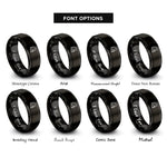 font options for inside engraving on black spartan helmet rings
