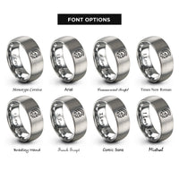 font options for inside engraving on silver spartan helmet rings