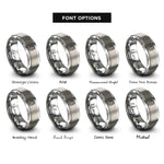 font options for inside engraving on grey spartan helmet rings