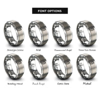 font options for inside engraving on grey spartan helmet rings