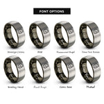 font options for inside engraving on gunmetal & gray spartan helmet rings