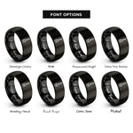 font options for inside engraving on black spatula rings