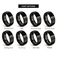 font options for inside engraving on black spatula rings