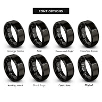 font options for inside engraving on black spatula rings
