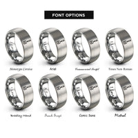 font options for inside engraving on grey spatula rings