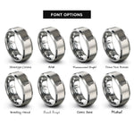 font options for inside engraving on gray spatula rings