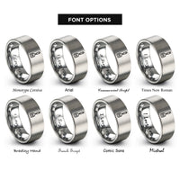 font options for inside engraving on grey spatula rings