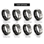 font options for inside engraving on black & grey spawn icon crosshair rings