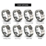 font options for inside engraving on grey spawn icon crosshair rings