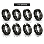 font options for inside engraving on black & grey speaker rings