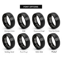 font options for inside engraving on black speaker rings