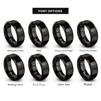 font options for inside engraving on black speaker rings