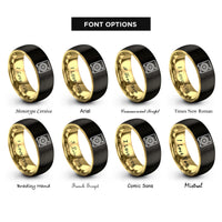 font options for inside engraving on black & gold speaker cabinet rings