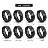 font options for inside engraving on black speaker cabinet rings