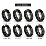 font options for inside engraving on black & grey spear of light rings