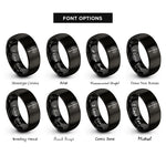 font options for inside engraving on black spear of light rings
