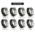 font options for inside engraving on black & silver spear shield rings