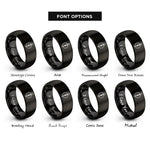 font options for inside engraving on black spear shield rings