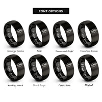 font options for inside engraving on black spear shield rings