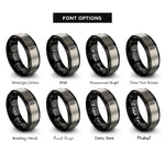 font options for inside engraving on black & grey spear tip emblem rings