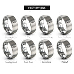 font options for inside engraving on grey spear tip emblem rings