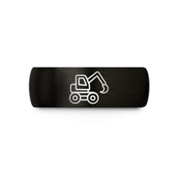 unisex tungsten carbide ring – black tungsten feller buncher wedding band