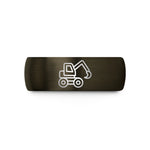 tungsten men's wedding band – gunmetal & black tungsten feller buncher wedding band