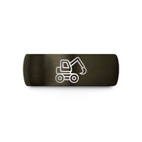 tungsten men's wedding band – gunmetal & black tungsten feller buncher wedding band