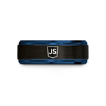 unisex tungsten rings – black & blue tungsten javascript wedding band