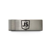 custom tungsten rings – blue & gray tungsten javascript wedding band