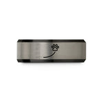 rose gold tungsten ring – black & silver tungsten paw trail wedding band