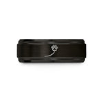 engraved tungsten ring men – black tungsten paw trail wedding band