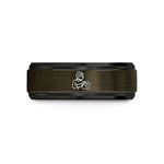 wedding band for husband – gunmetal & black tungsten stick welder wedding band