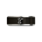 tungsten wedding ring – black & silver tungsten cordless drill wedding band