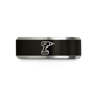 tungsten wedding ring – black & silver tungsten cordless drill wedding band