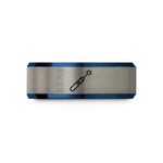 comfort fit tungsten band – blue & silver tungsten laser pointer wedding band