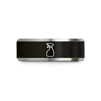 tungsten men’s wedding band – black & silver tungsten sprayer wedding band