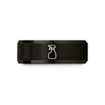 engraved ring for couples – black tungsten sprayer wedding band