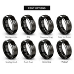 font options for inside engraving on black & grey spectrogram bars headphones rings