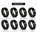 font options for inside engraving on black spectrogram bars headphones rings