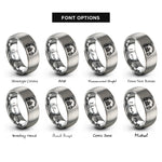 font options for inside engraving on silver spectrogram bars headphones rings