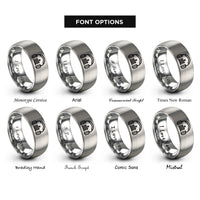 font options for inside engraving on silver spectrogram bars headphones rings